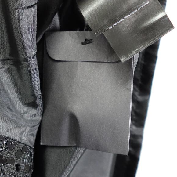 Donna Karan New York Size 14 Black Sequin Short Sleeve ButtonUp Belted Dress NWT - Picture 13 of 16